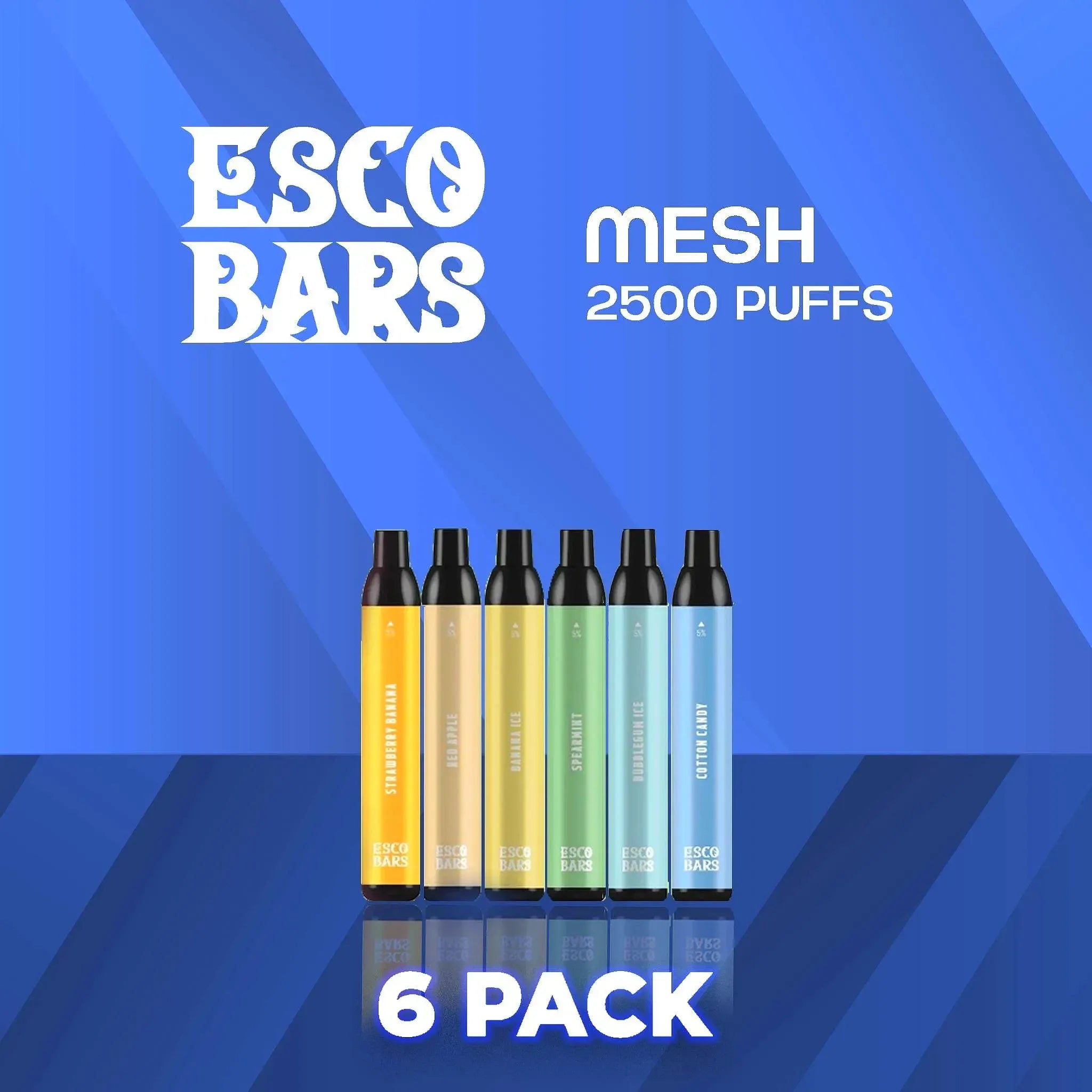 Esco Bar Mesh Coil 2500 Puffs Disposable Vape - 6 Pack
