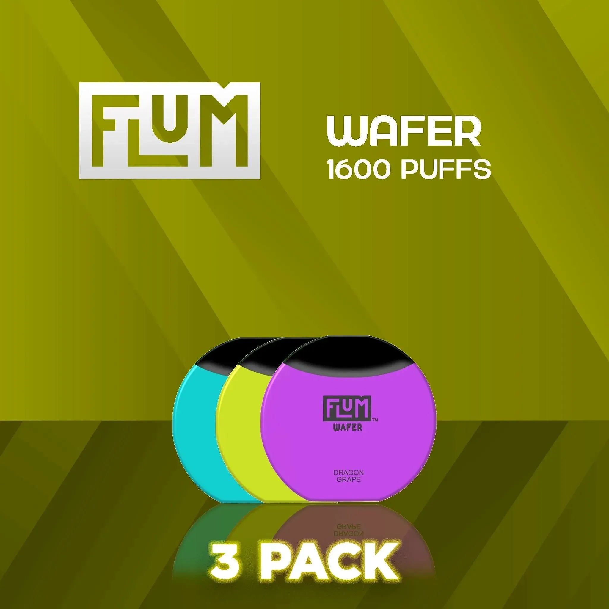 Flum Wafer Disposable Vape 1600 puffs - 3 pack