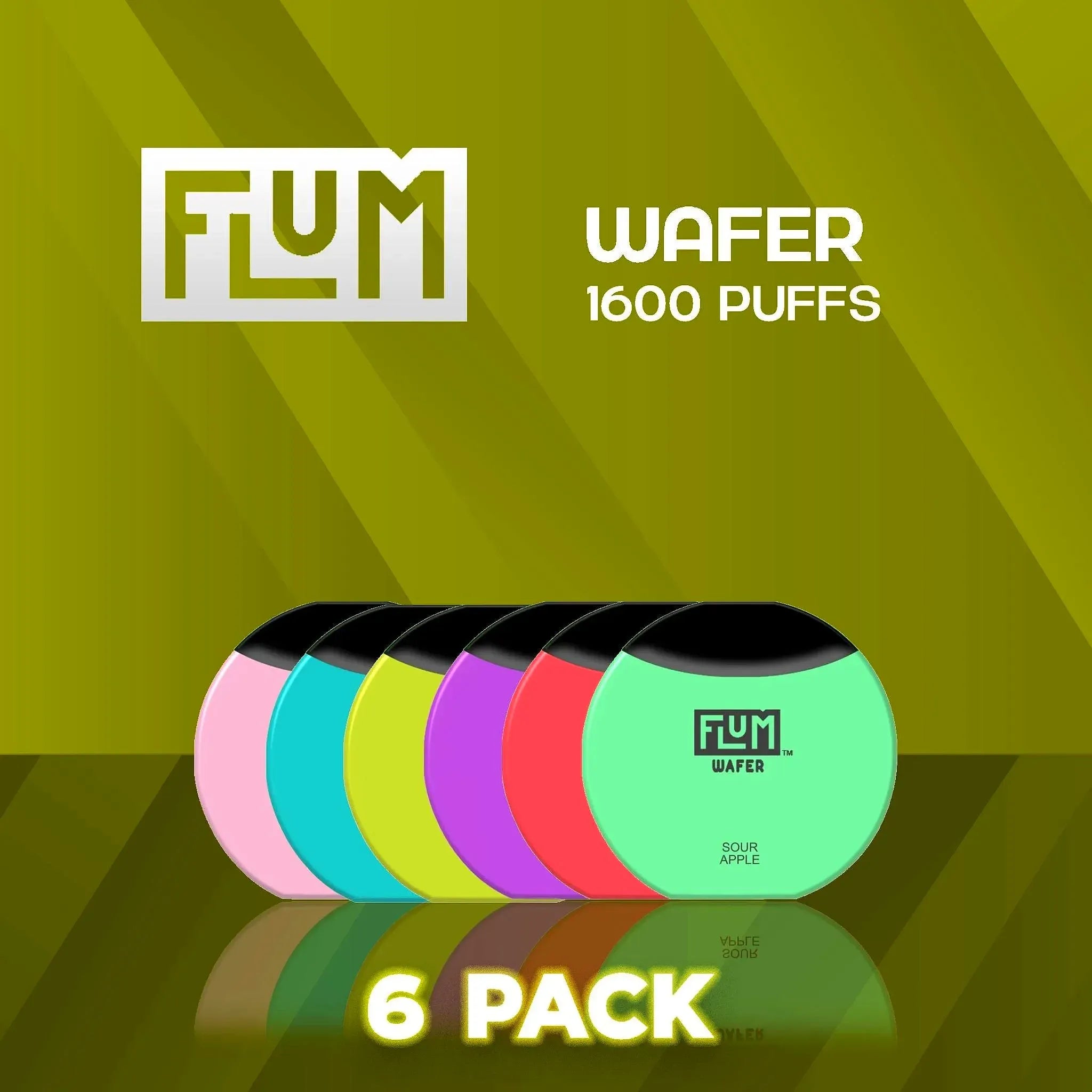 Flum Wafer Disposable Vape 1600 puffs - 6 pack