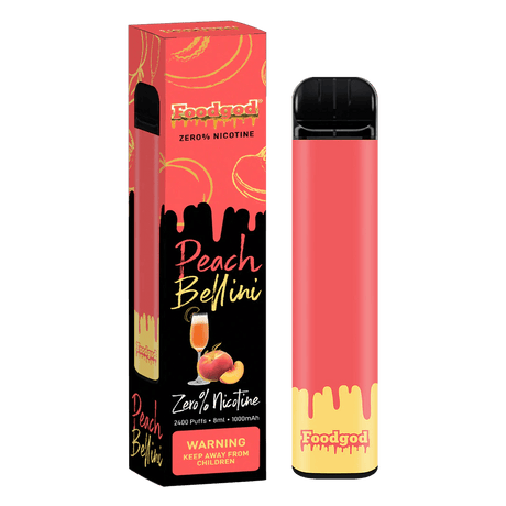 FoodGod Zero Nicotine Peach Bellini Flavor - Disposable Vape
