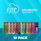 Fume Unlimited Disposable Vape 7000 Puffs - 10 Pack