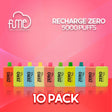 Fume Recharge Zero 0% Disposable Vape - 10 Pack
