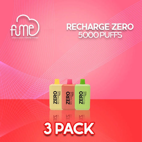 Fume Recharge Zero 0% Disposable Vape - 3 Pack