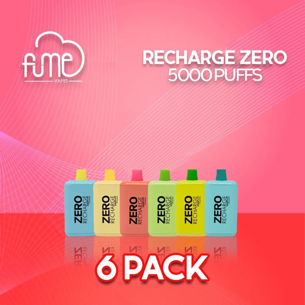 Fume Recharge Zero 0% Disposable Vape - 6 Pack