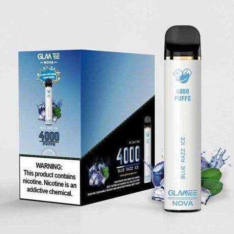 Glamee Nova Blue Razz Ice Flavor - Disposable Vape