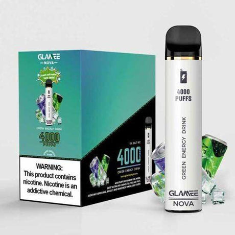 Glamee Nova Green Energy Drink Flavor - Disposable Vape