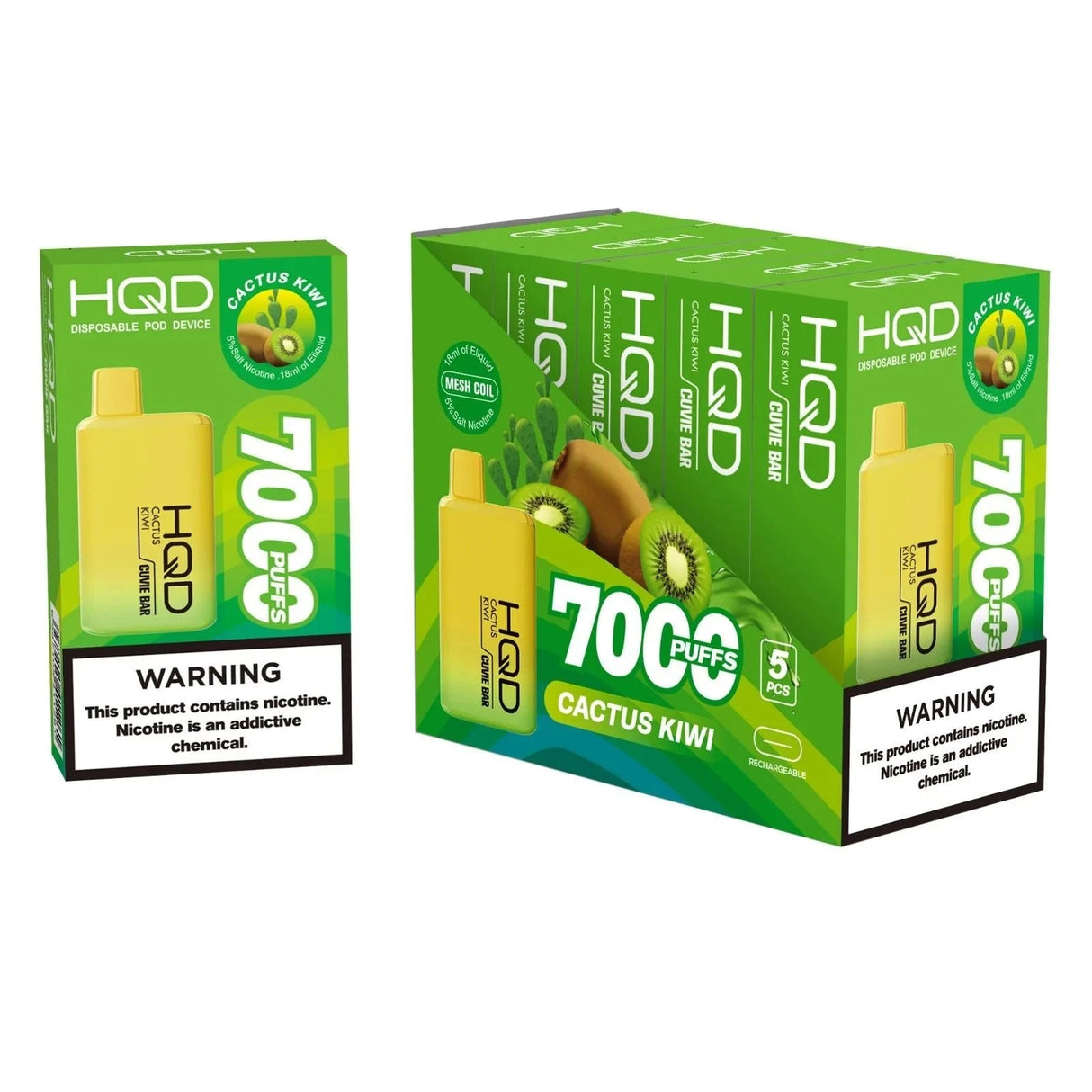 HQD Cuvie Bar Cactus Kiwi Flavor - Disposable Vape