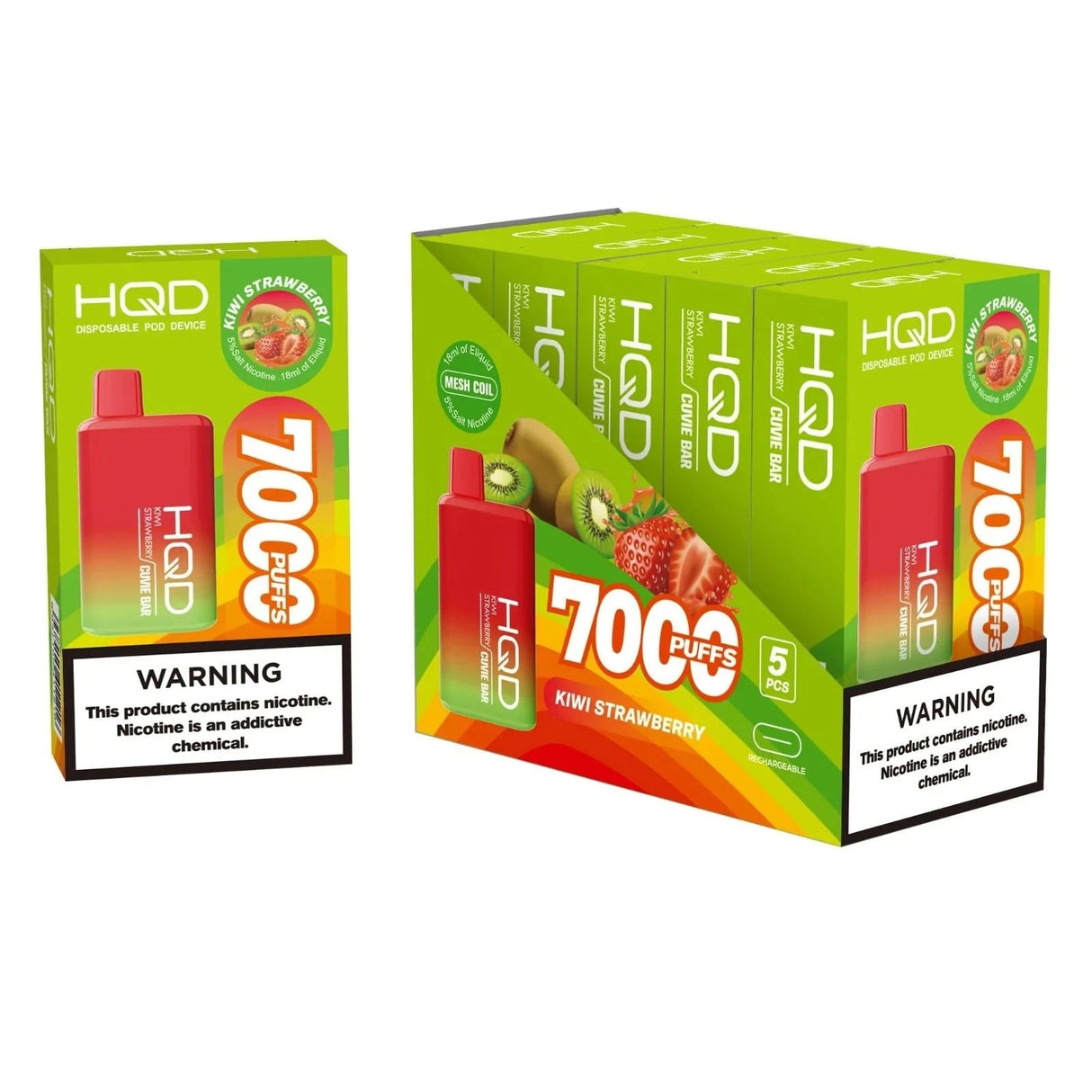 HQD Cuvie Bar Kiwi Strawberry Flavor - Disposable Vape