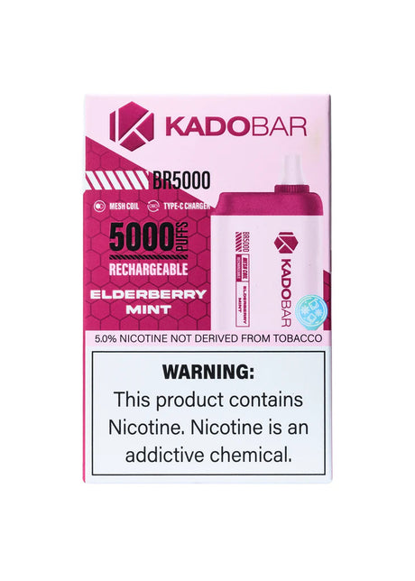 Kado Bar 5000 Elderberry mint Flavor - Disposable Vape
