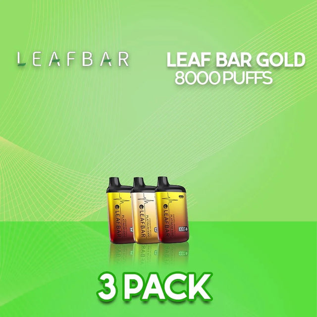 Leaf Bar Platinum Disposable Vape 8000 Puffs - 3 Pack
