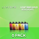 Leaf Bar Platinum Disposable Vape 8000 Puffs - 6 Pack