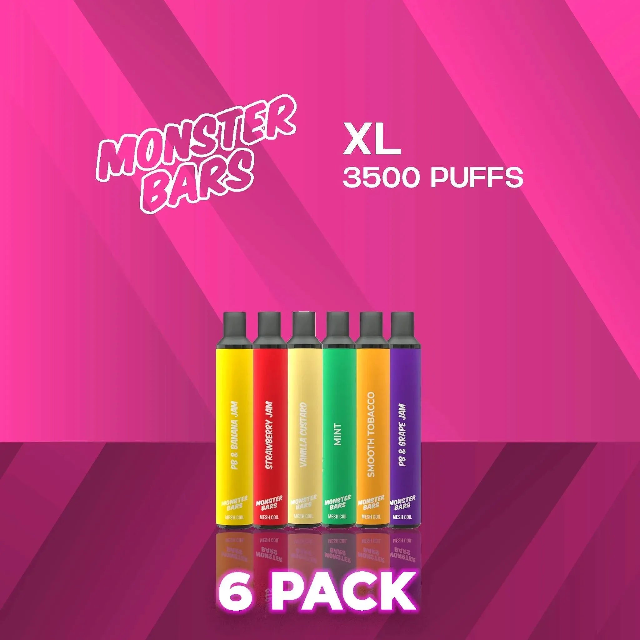 Monster Bar Disposable Vape 3500 Puffs - 6 Pack
