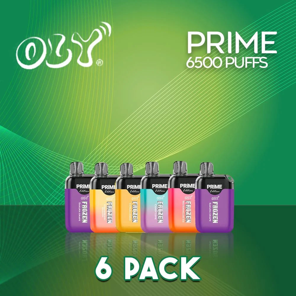 Oly Frozen Prime Disposable Vape 6500 Puffs - 6 Pack