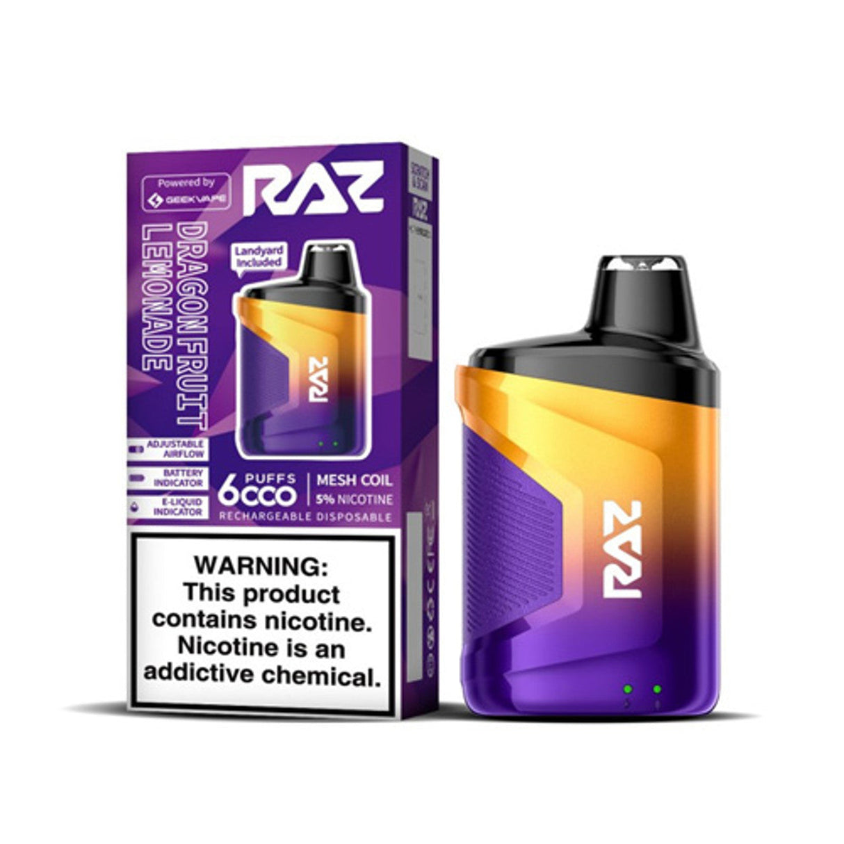 Raz CA6000 Dragon Fruit Lemonade Flavor - Disposable Vape