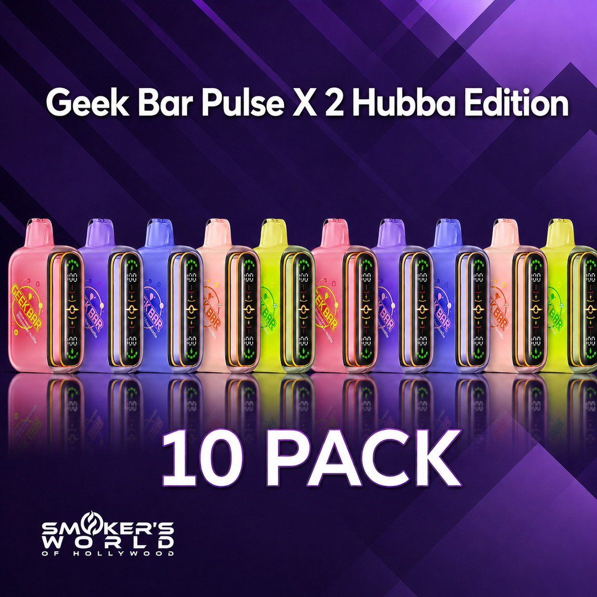 Smoker's World Geek Bar Pulse X 2 Hubba Edition - 10 Pack