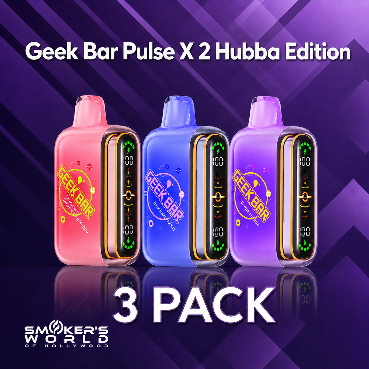 Smoker's World Geek Bar Pulse X 2 Hubba Edition - 3 Pack