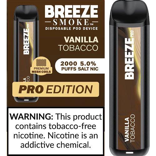 10 Pack of Breeze Pro Disposable Vape - Vanilla Tobacco