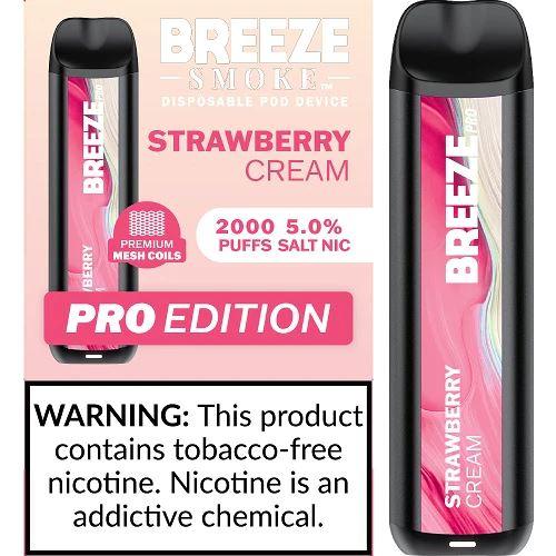 6 Pack of Breeze Pro Disposable Vape - Strawberry Cream