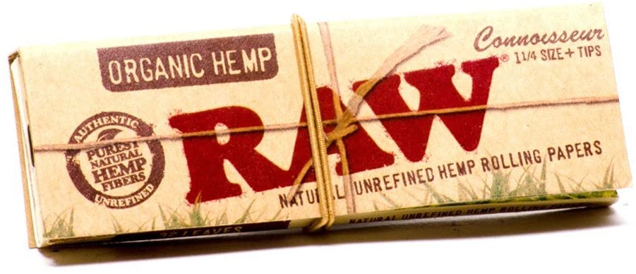 Raw Organic Hemp Connoisseur 1 1/4 + Tips 24 per Box