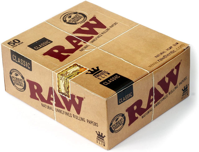 Raw Classic King Size Slim Rolling Paper Full - Box Of 50 Packs