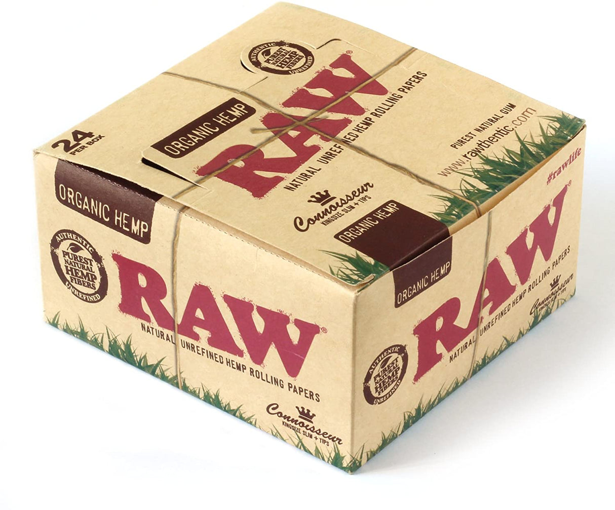 Raw Organic Hemp 1.25 1 1/4 Size Rolling Papers Full - Box of 24 Packs