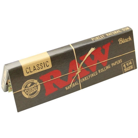 Raw Black 1.25 1 1/4 Size Rolling Papers Full - Box of 24 Pack