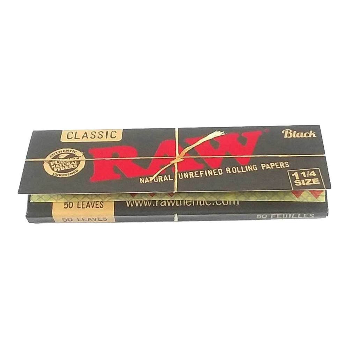 Raw Black 1.25 1 1/4 Size Rolling Papers Full - Box of 24 Pack