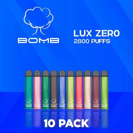 Bomb Lux Zero Disposable Vape 2800 Puffs - 10 Pack-