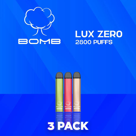 Bomb Lux Zero Disposable Vape 2800 Puffs - 3 Pack-