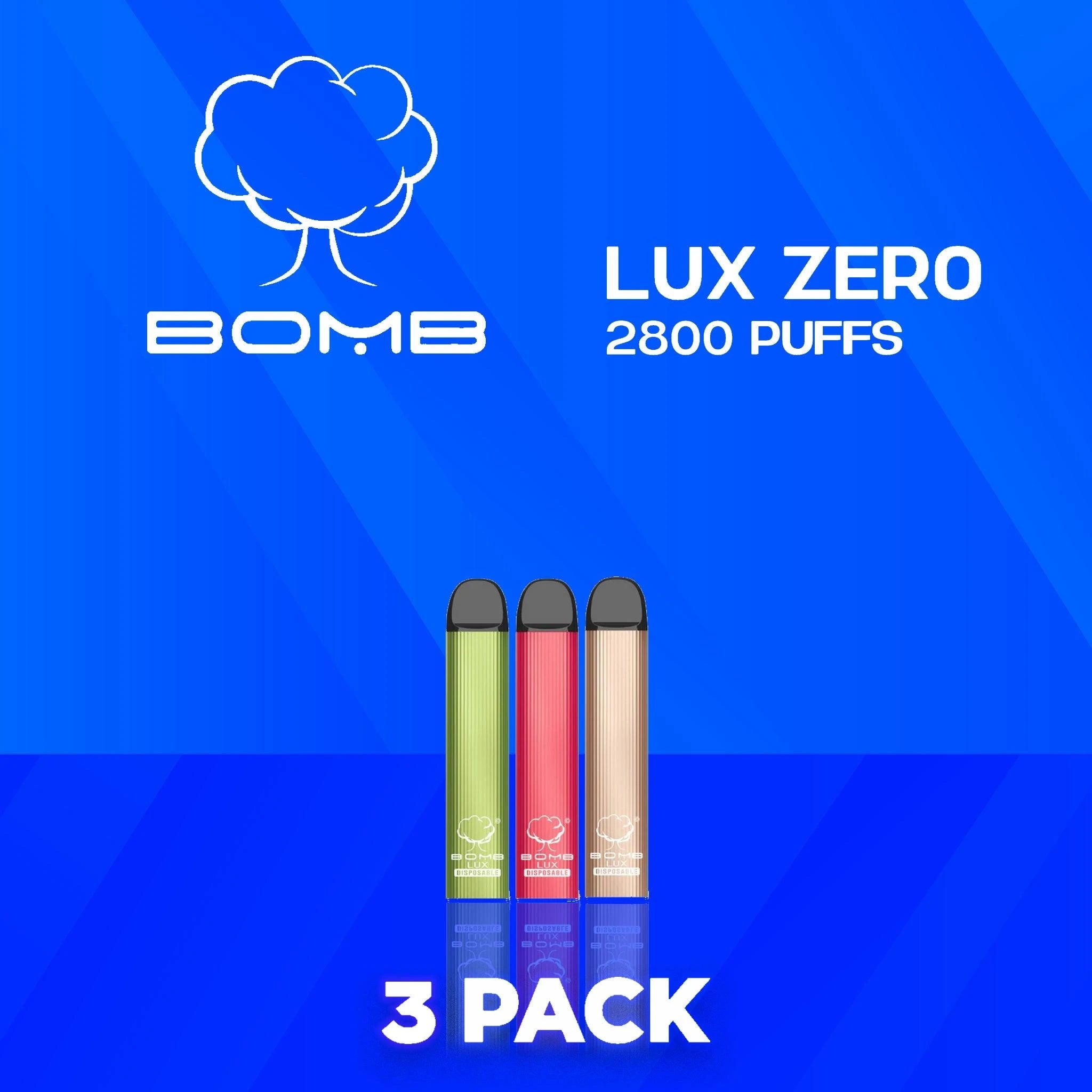 Bomb Lux Zero Disposable Vape 2800 Puffs - 3 Pack