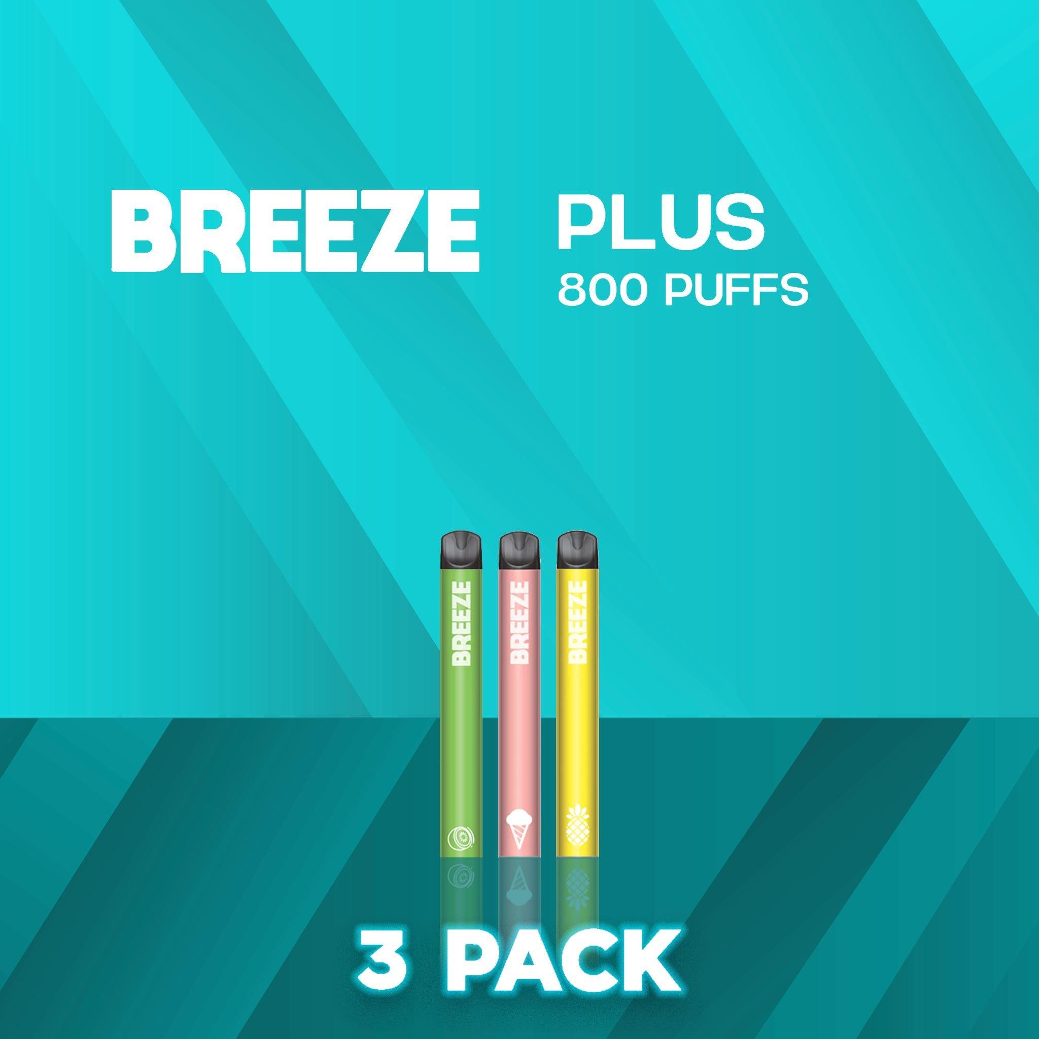 3 Pack Breeze Plus Disposable Vape Device 800 Puffs