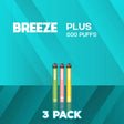 3 Pack Breeze Plus Disposable Vape Device 800 Puffs - 