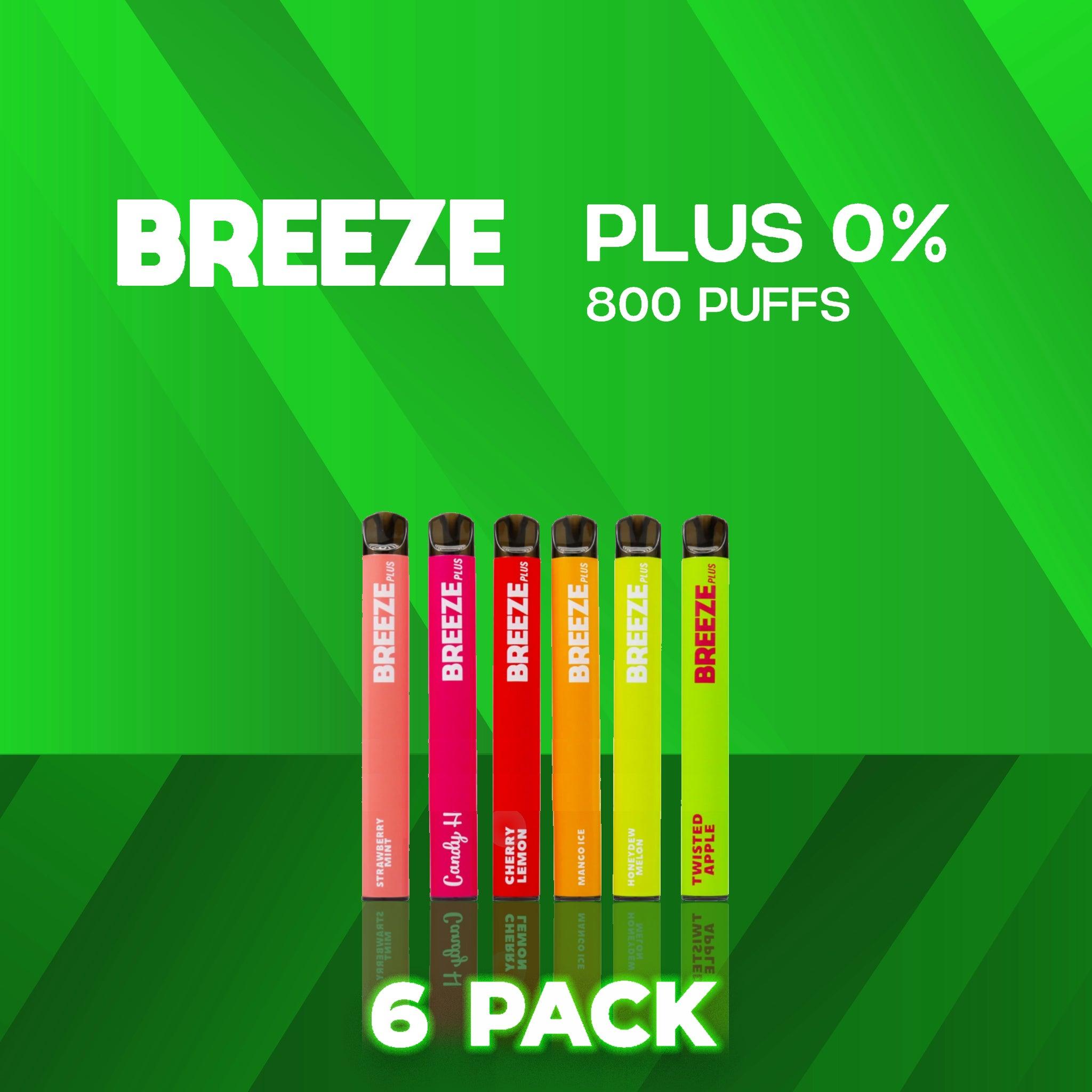 Breeze Plus Zero Nicotine Disposable Vape 800 Puffs - 6 Pack