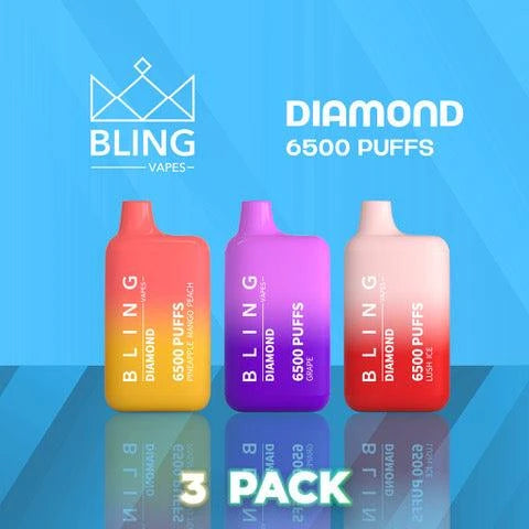 Bling Diamond 6500 Puffs Disposable Vape - 3 Pack