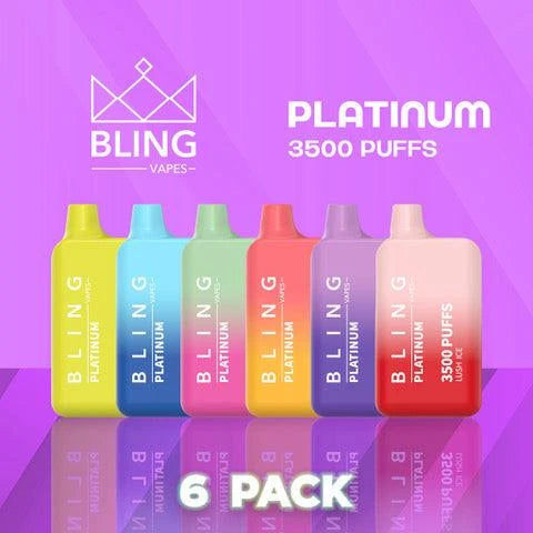 Bling Platinum 3500 Puffs Disposable Vape - 6 Pack
