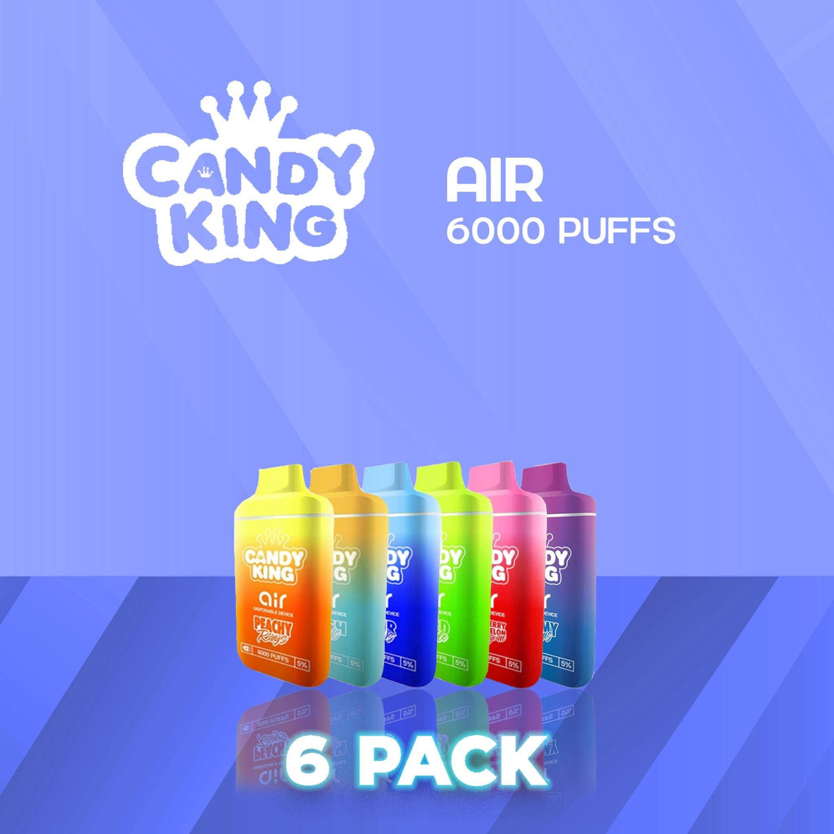 Candy King Air Disposable Vape 6000 Puffs - 6 Pack