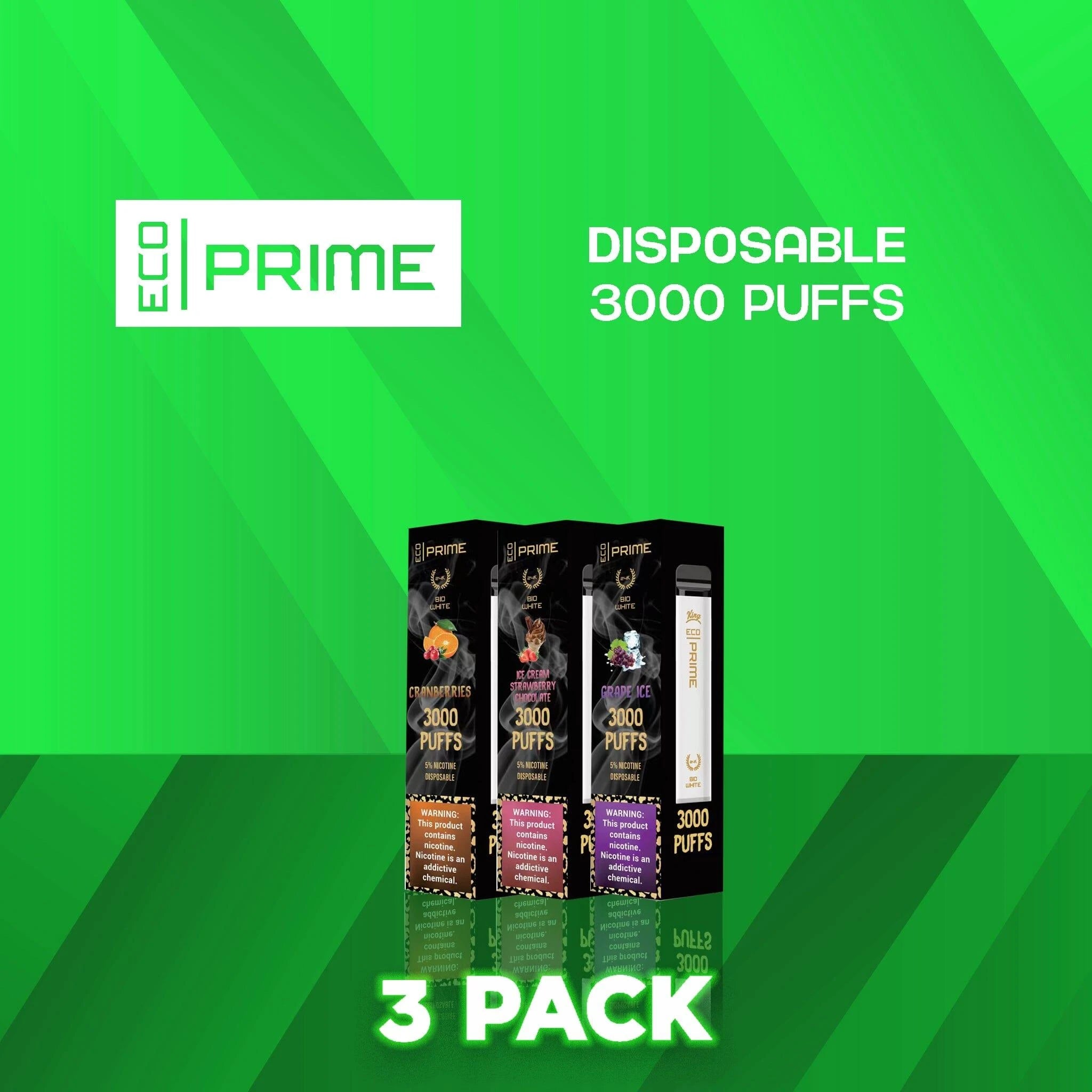 Eco Prime 3000 Puffs Disposable Vape - 3 Pack