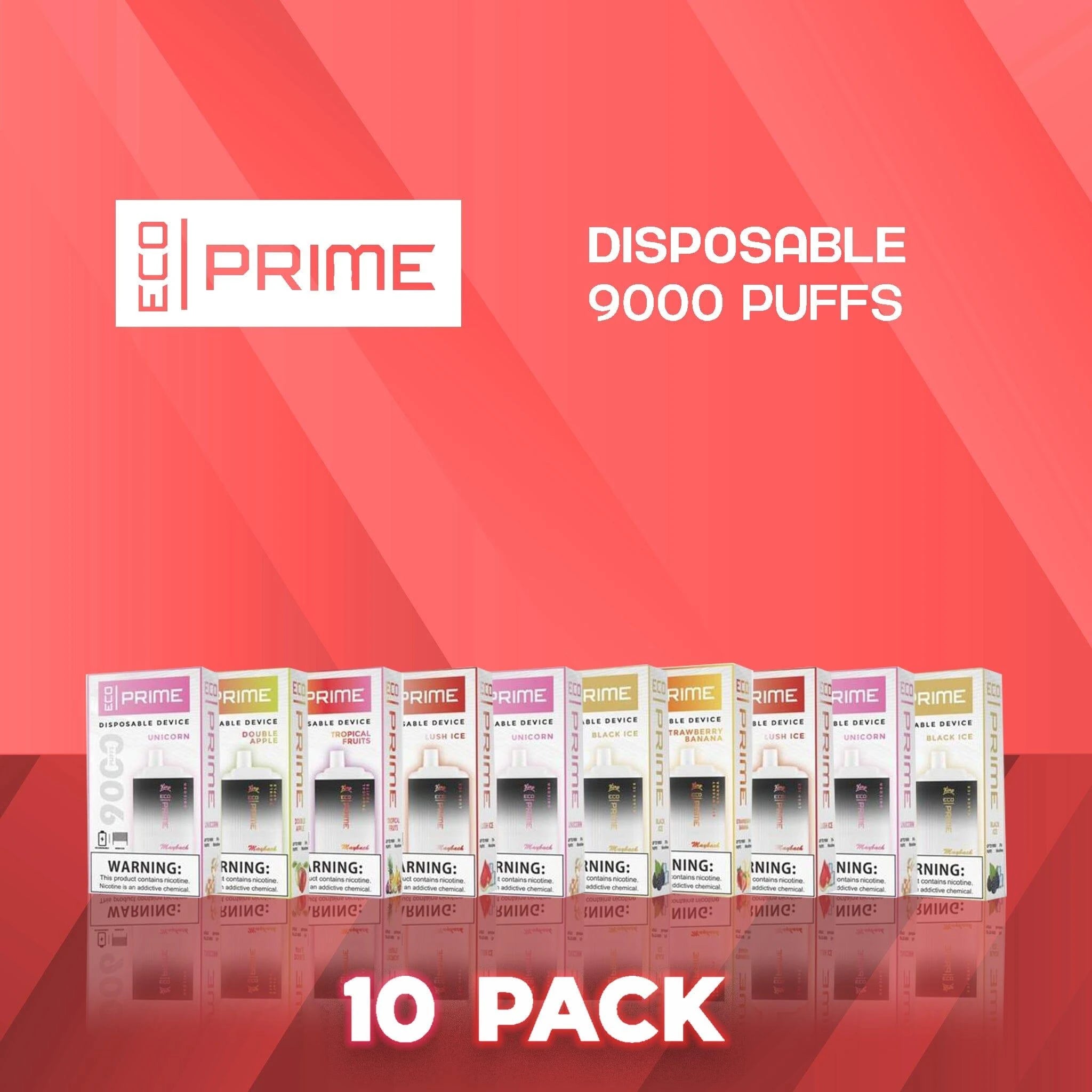 Eco Prime 9000 Puffs Disposable Vape - 10 Pack