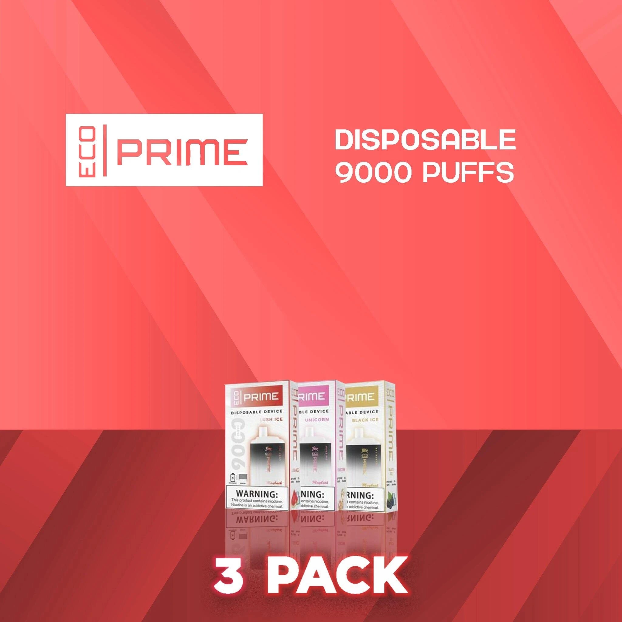 Eco Prime 9000 Puffs Disposable Vape - 3 Pack
