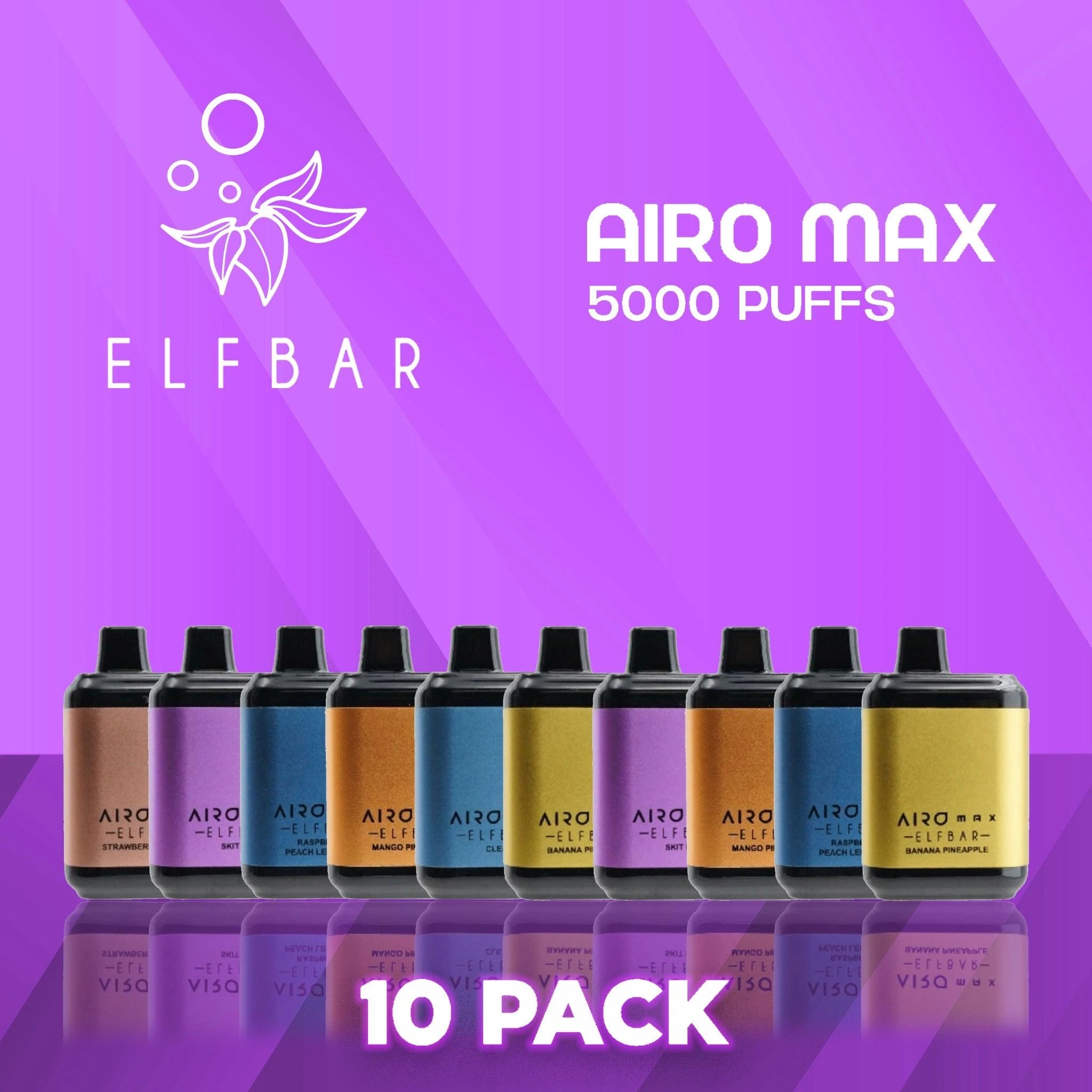 Elf Bar Airo Max 5000 Puffs Disposable Vape - 10 Pack