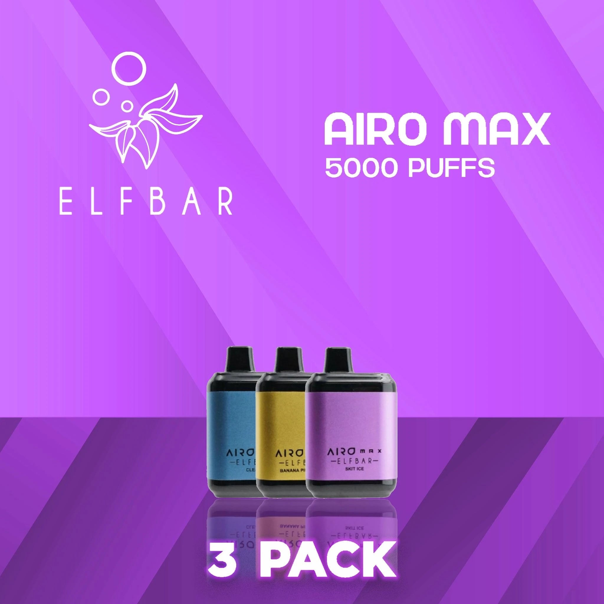 Elf Bar Airo Max 5000 Puffs Disposable Vape - 3 Pack