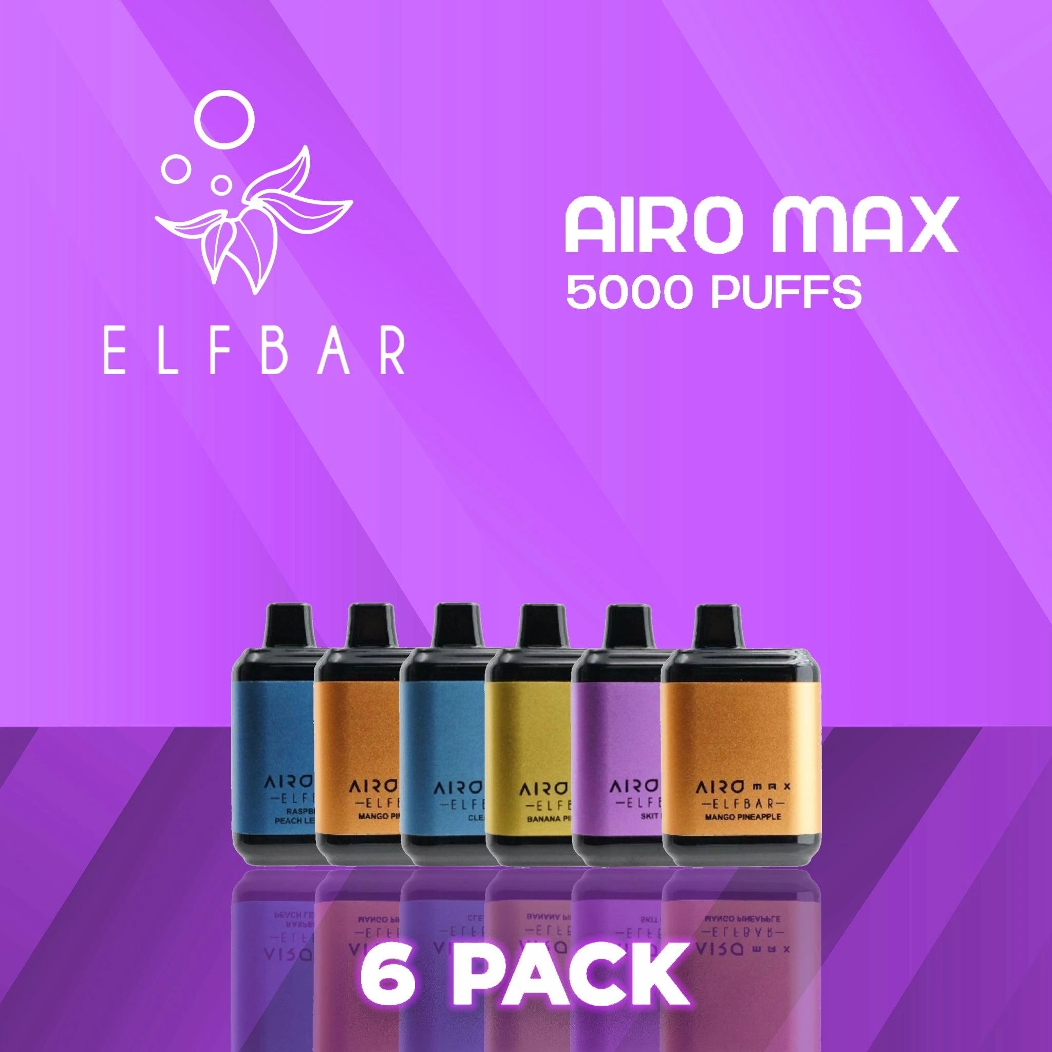 Elf Bar Airo Max 5000 Puffs Disposable Vape - 6 Pack