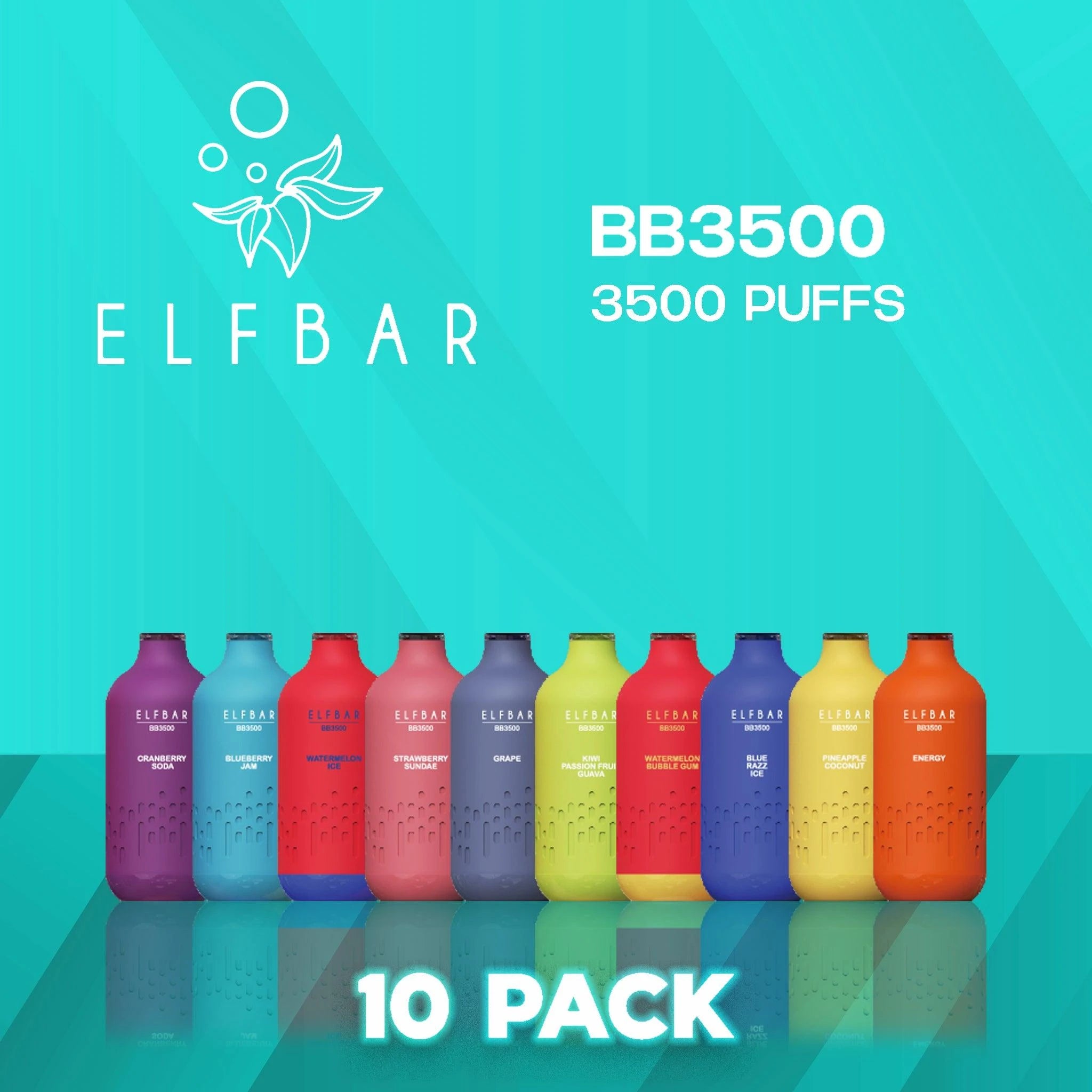 Elf Bar BB3500 Disposable Vape 3500 Puffs - 10 Pack