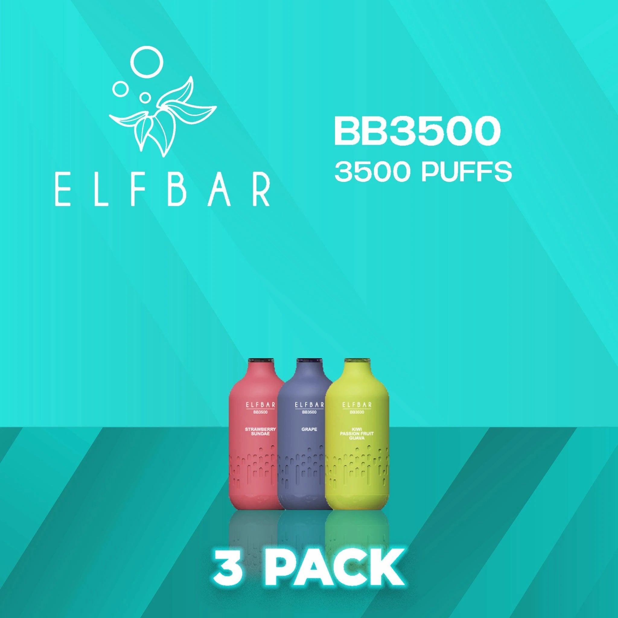 Elf Bar BB3500 Disposable Vape 3500 Puffs - 3 Pack
