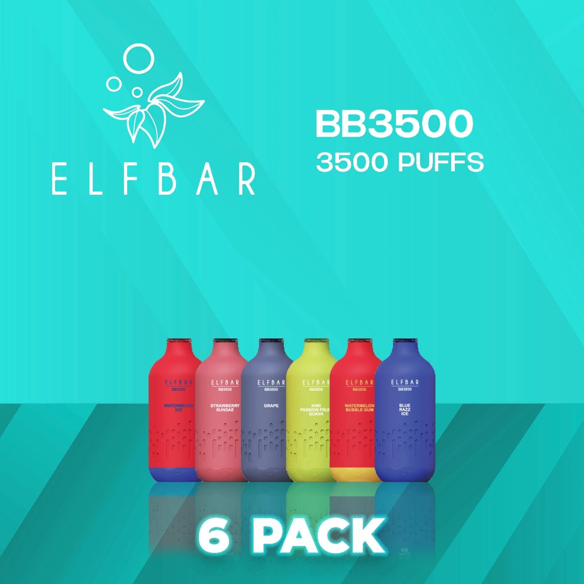 Elf Bar BB3500 Disposable Vape 3500 Puffs - 6 Pack