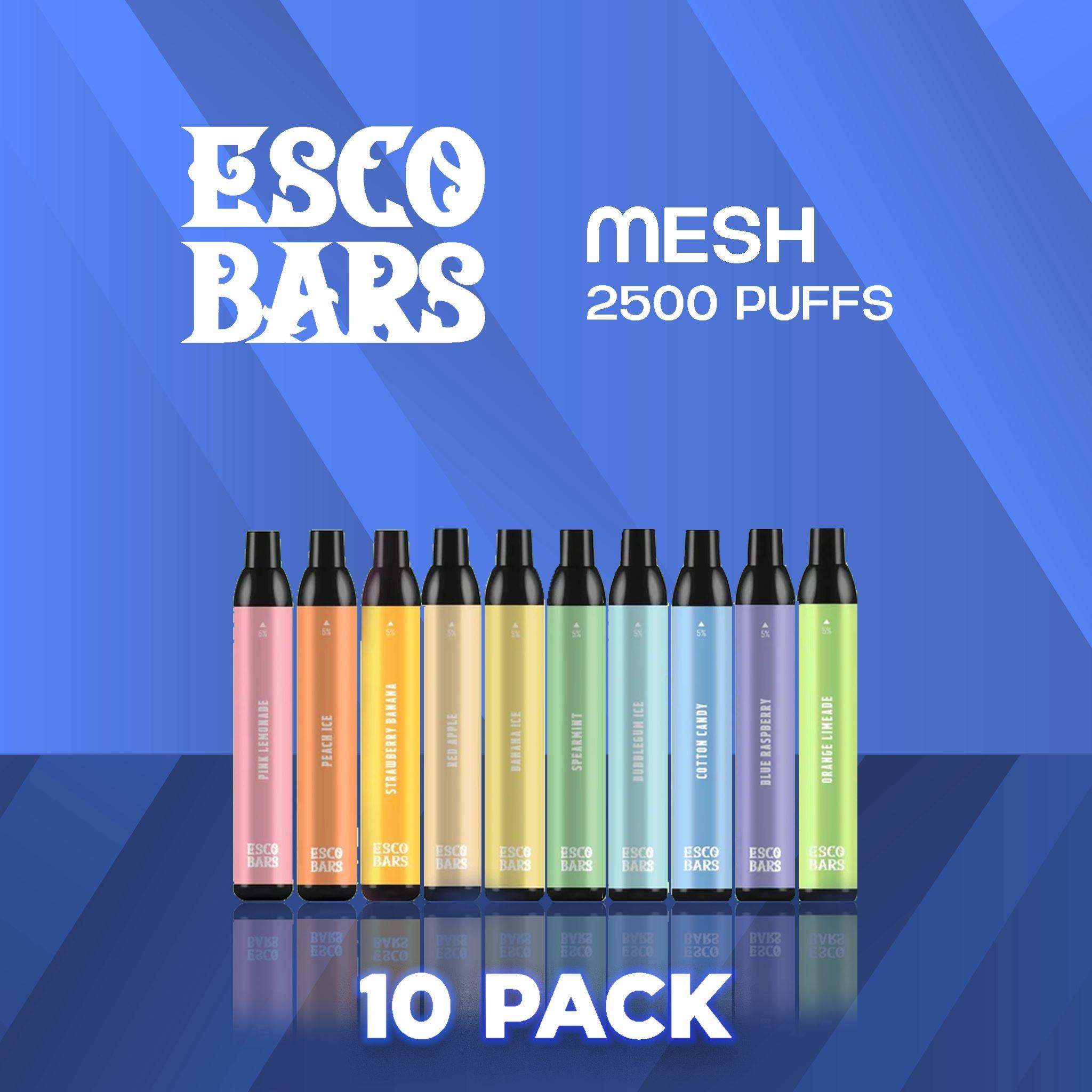 Esco Bar Mesh Coil 2500 Puffs Disposable Vape - 10 Pack