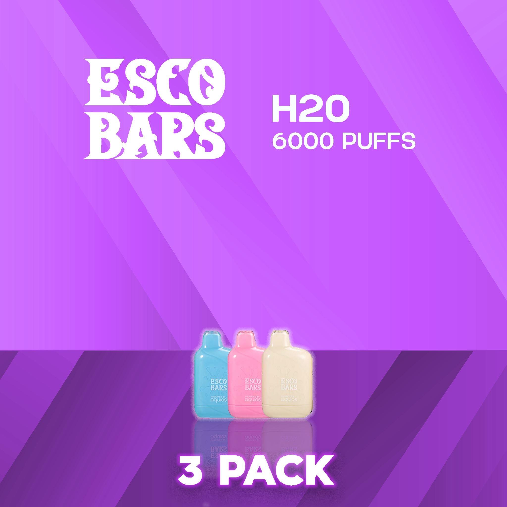Esco Bar H20 6000 Puffs Disposable Vape Device - 3 Pack