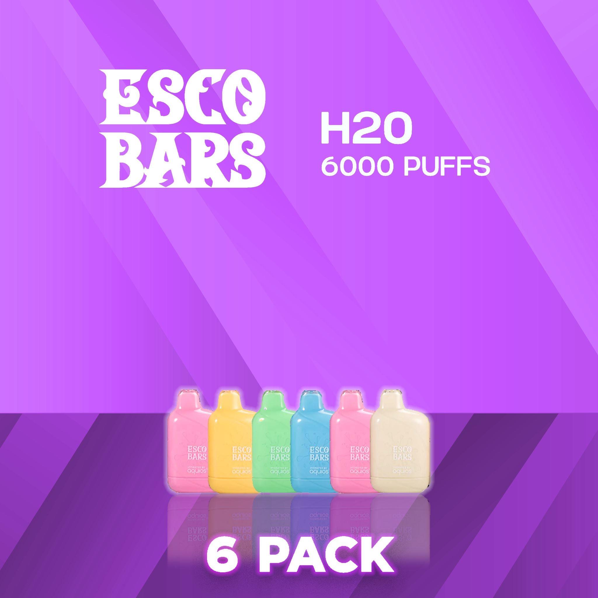 Esco Bar H20 6000 Puffs Disposable Vape Device - 6 Pack