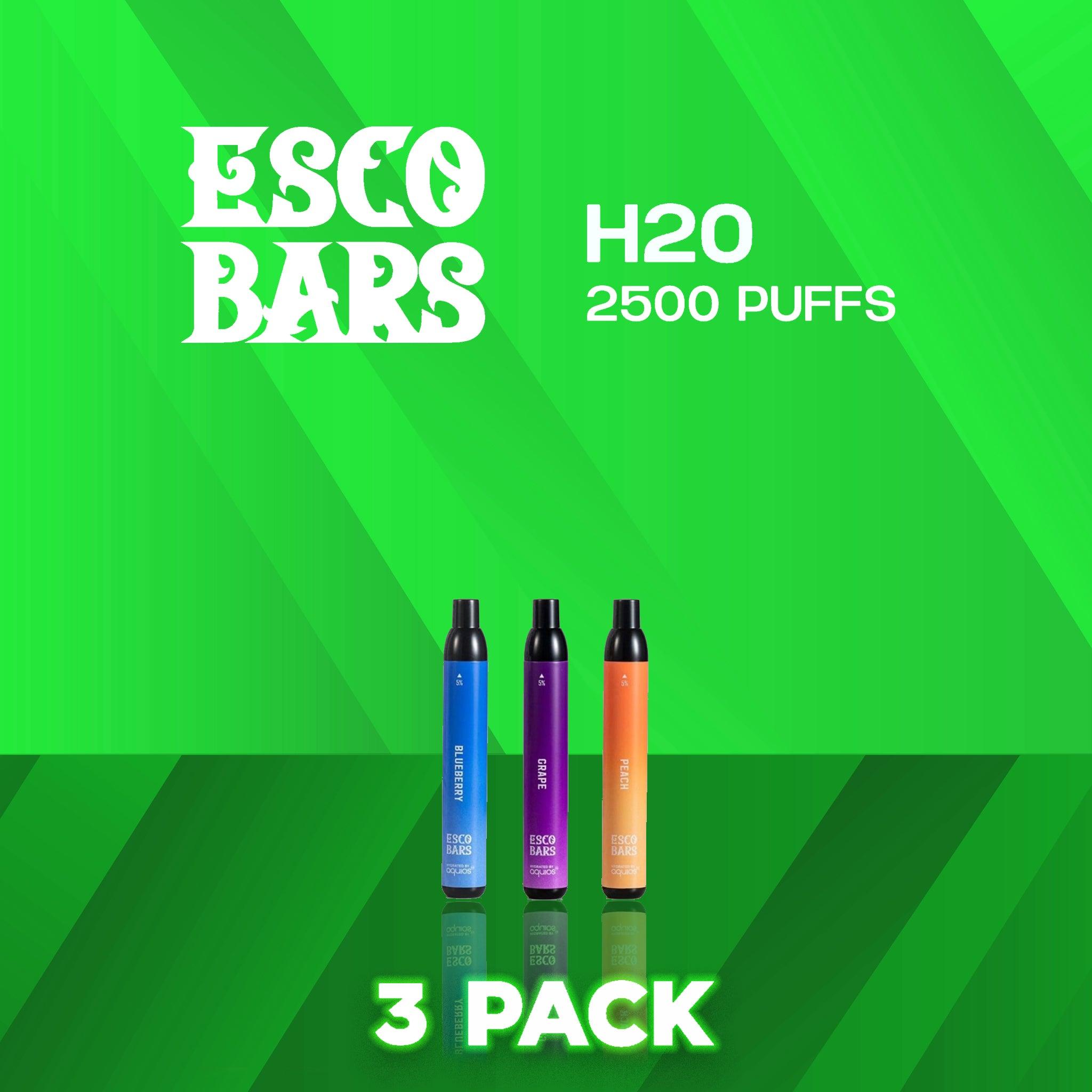 Esco Bar H2O Disposable Vape 2500 Puffs - 3 Pack