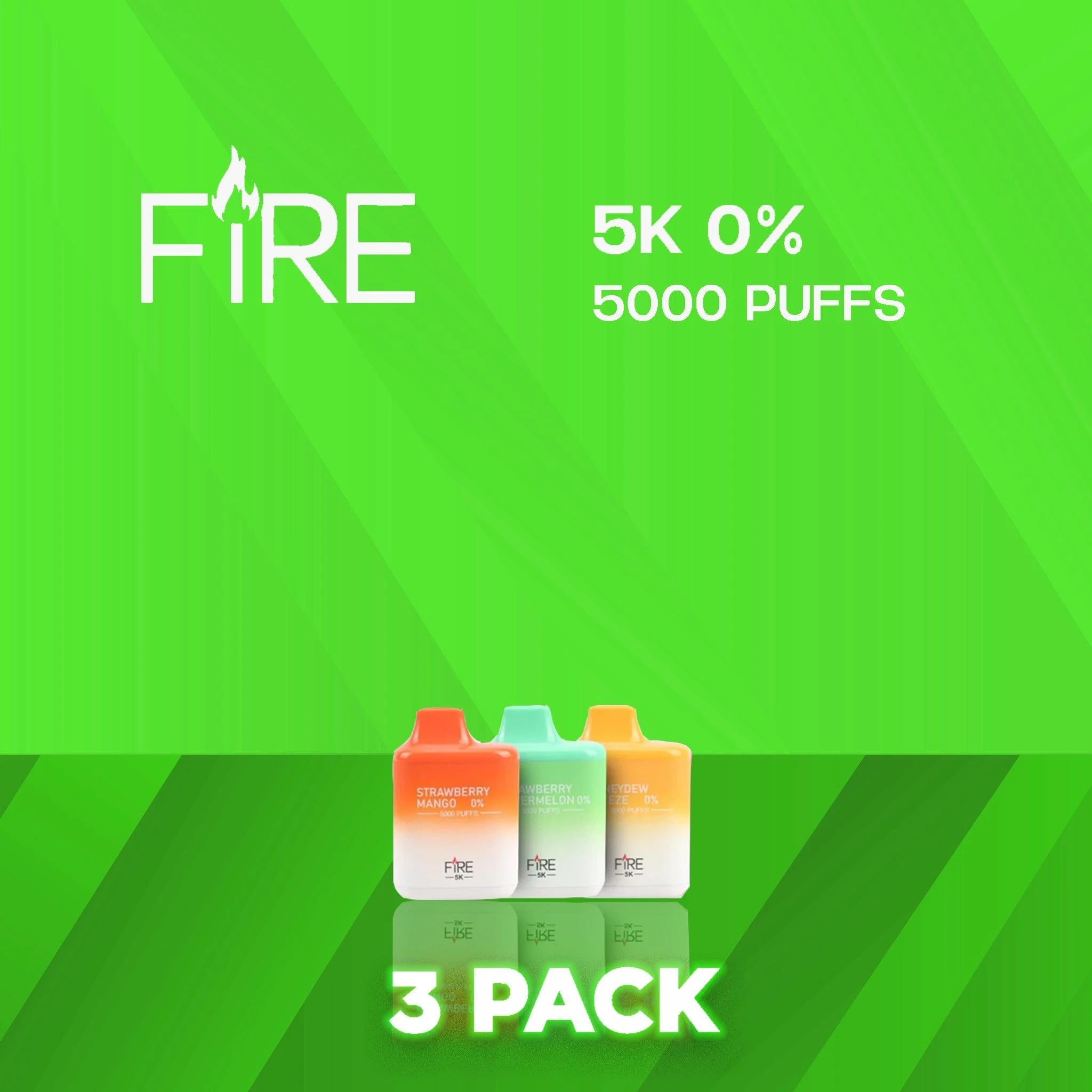 Fire 5K 0% Nicotine 5000 Puffs Disposable Vape - 3 Pack